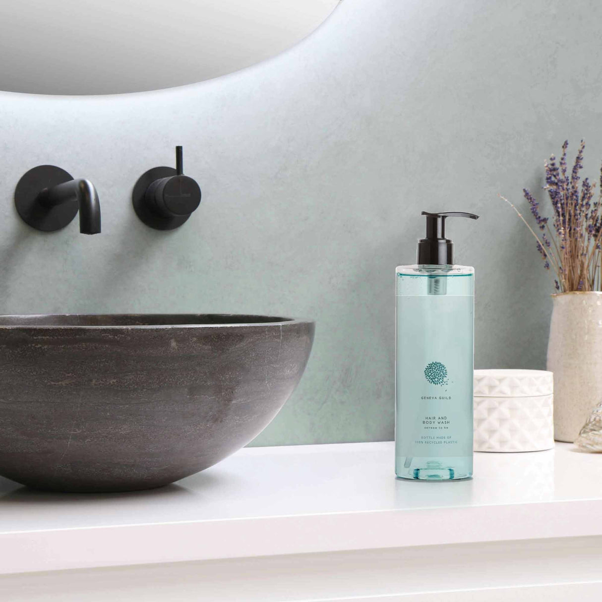 Șampon și gel de duș 2în1, cu Anason și Roiniță, reîncărcabil, Geneva Guild, 380ml