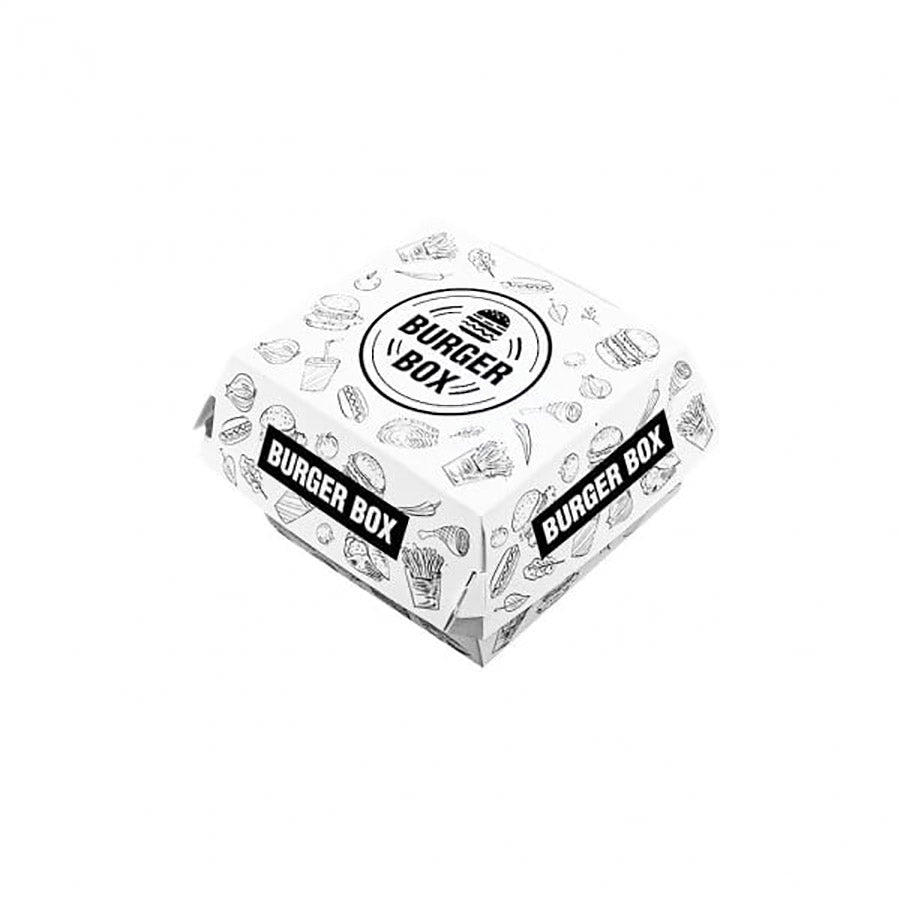 Burger Box, din carton, 11.5x11.5x9cm, M, model urban