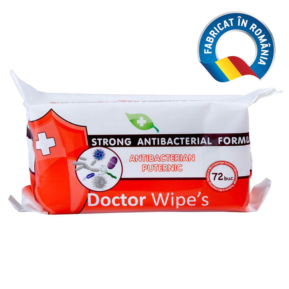 Servetele dezinfectante Dr Wipes antibacteriene cu aviz biocid