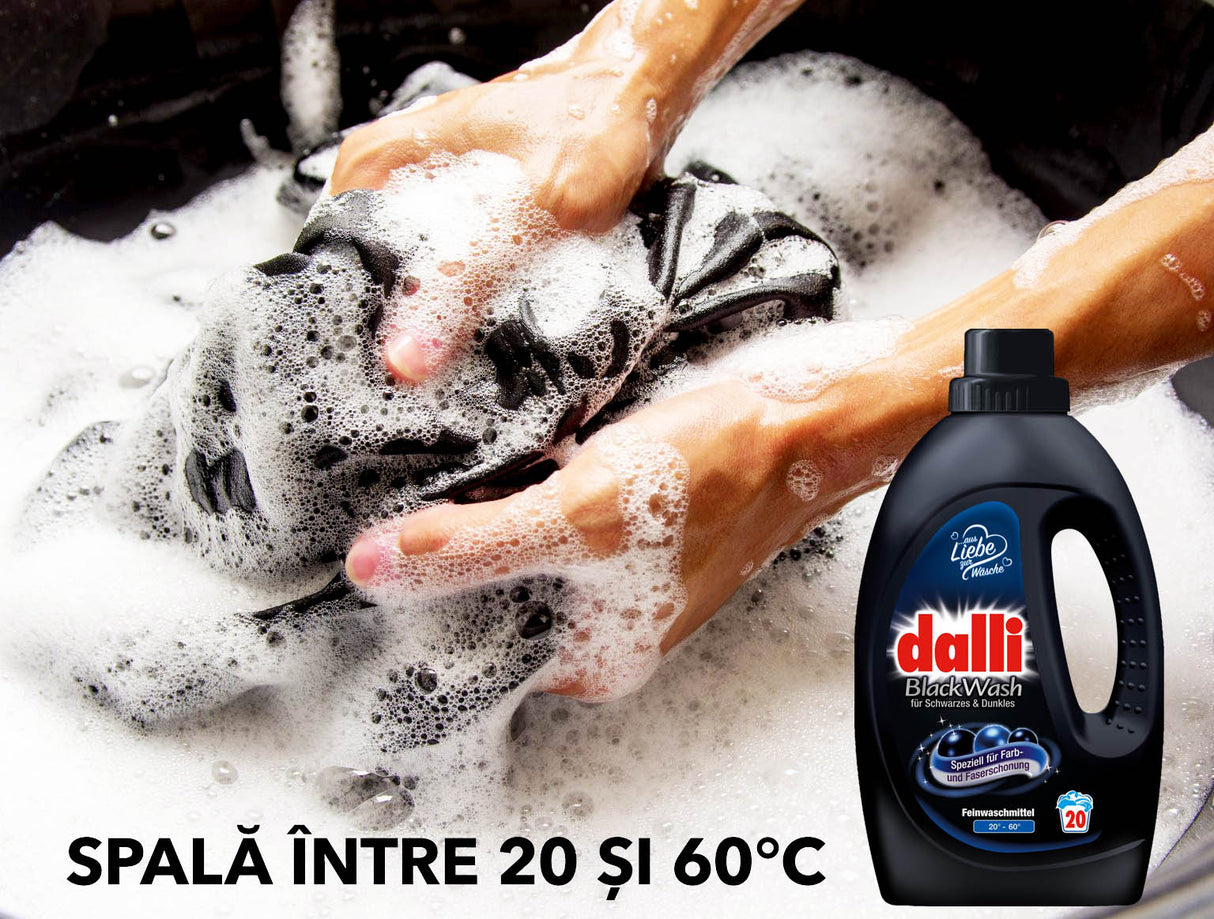 Detergent lichid pentru rufe negre sau haine inchise la culoare BLACK WASH DALLI 1,1L / 20 spalari