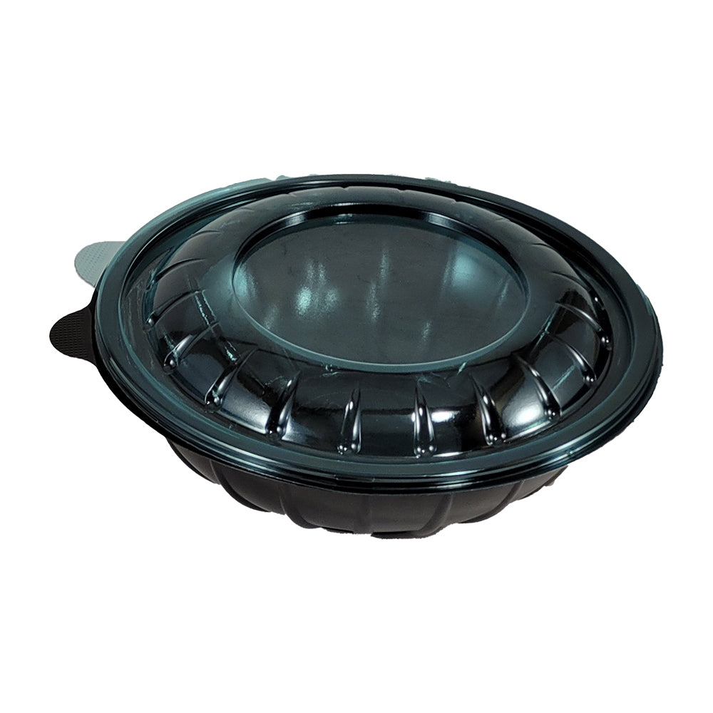 Bol pentru salată, negru, cu capac transparent, 750cc, (75 buc/set)