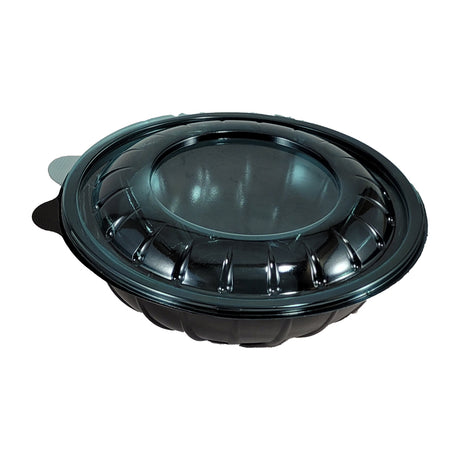 Bol pentru salată, negru, cu capac transparent, 750cc, (75 buc/set)