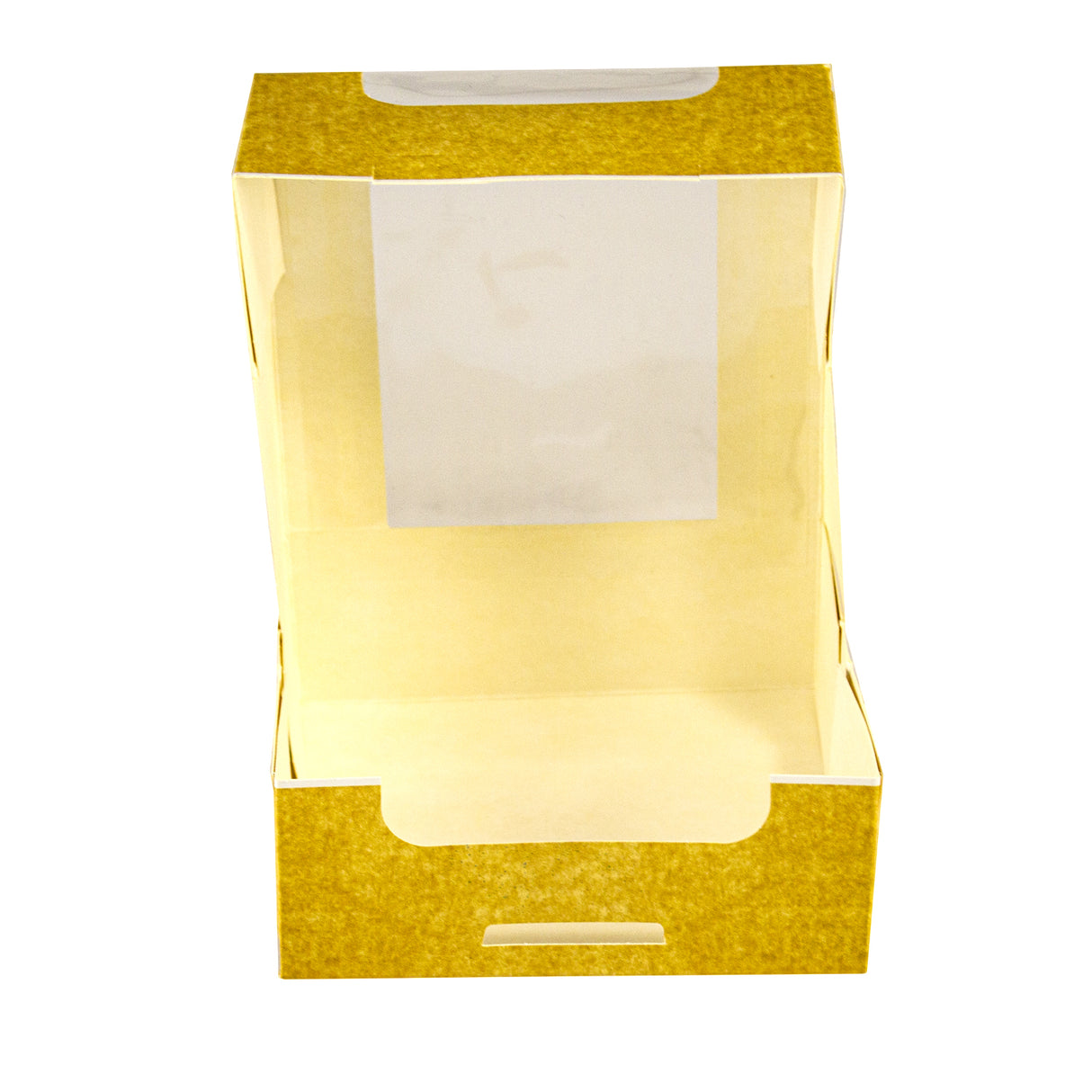 Cutie pentru prăjituri, kraft natural, cu fereastră, 13x12x5 cm