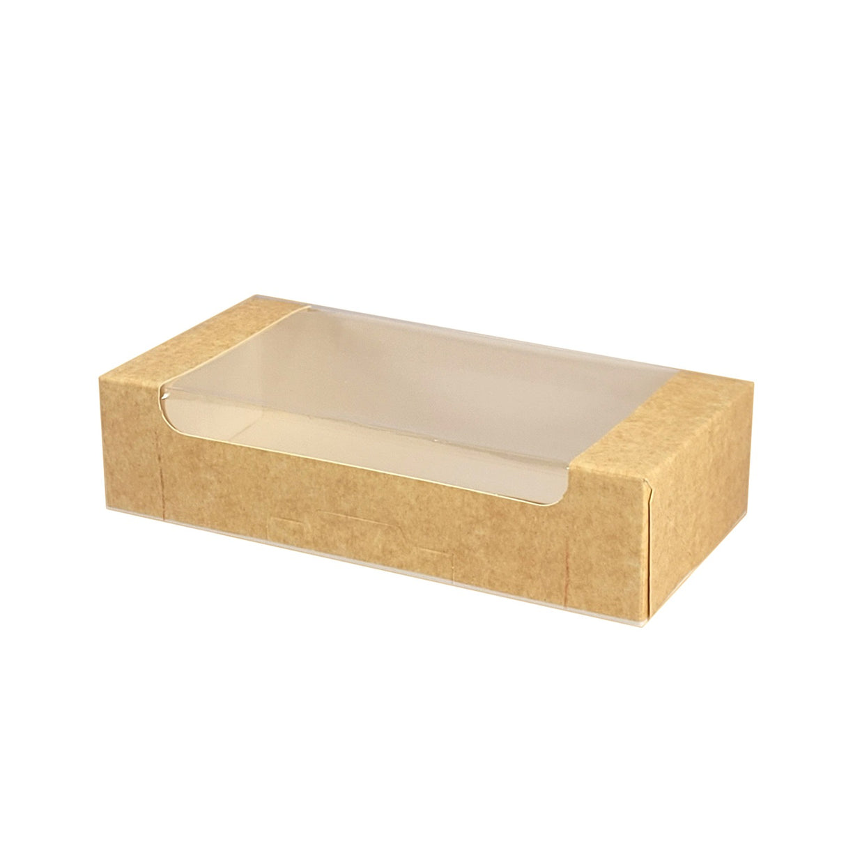 Cutie pentru prajituri, kraft, cu fereastra transparenta, 20x10.5x5cm