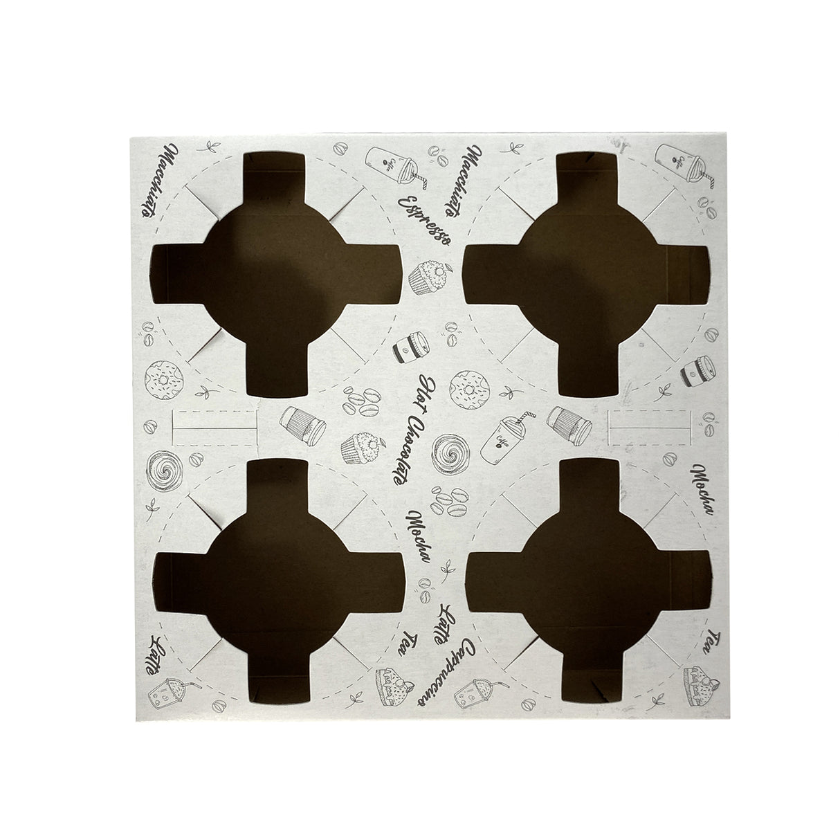 Suport pentru 4 pahare, din carton, cu imprimeu