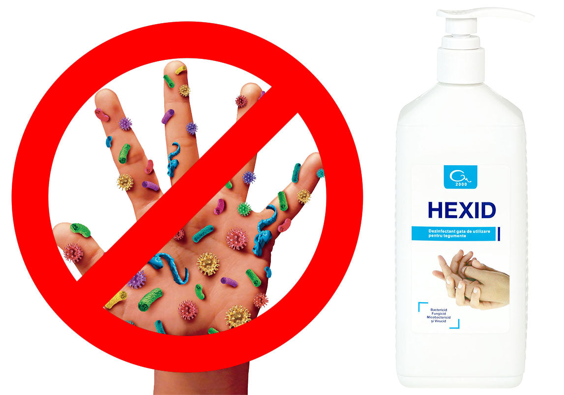 Dezinfectant antiseptic igienic si chirurgical pentru maini si tegumente HEXID 1L avizat ca biocid