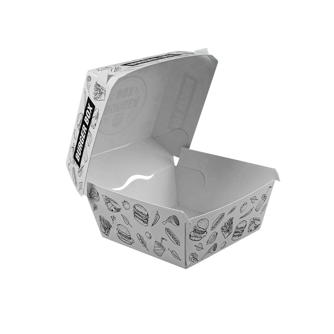 Burger Box, din carton, 11.5x11.5x9cm, M, model urban