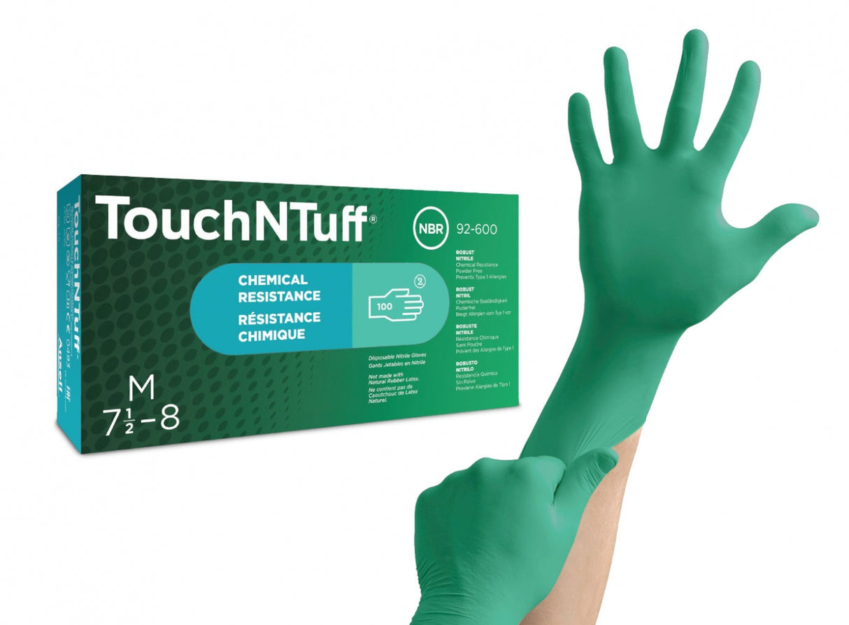 Manusi de unica folosinta, din nitril, nepudrate, super rezistente, de culoare turcoaz, TOUCHnTUFF ANSELL, marimea XS, (50buc/set)