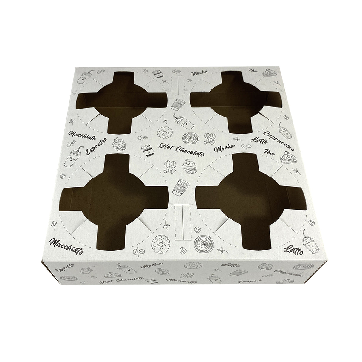 Suport pentru 4 pahare, din carton, cu imprimeu