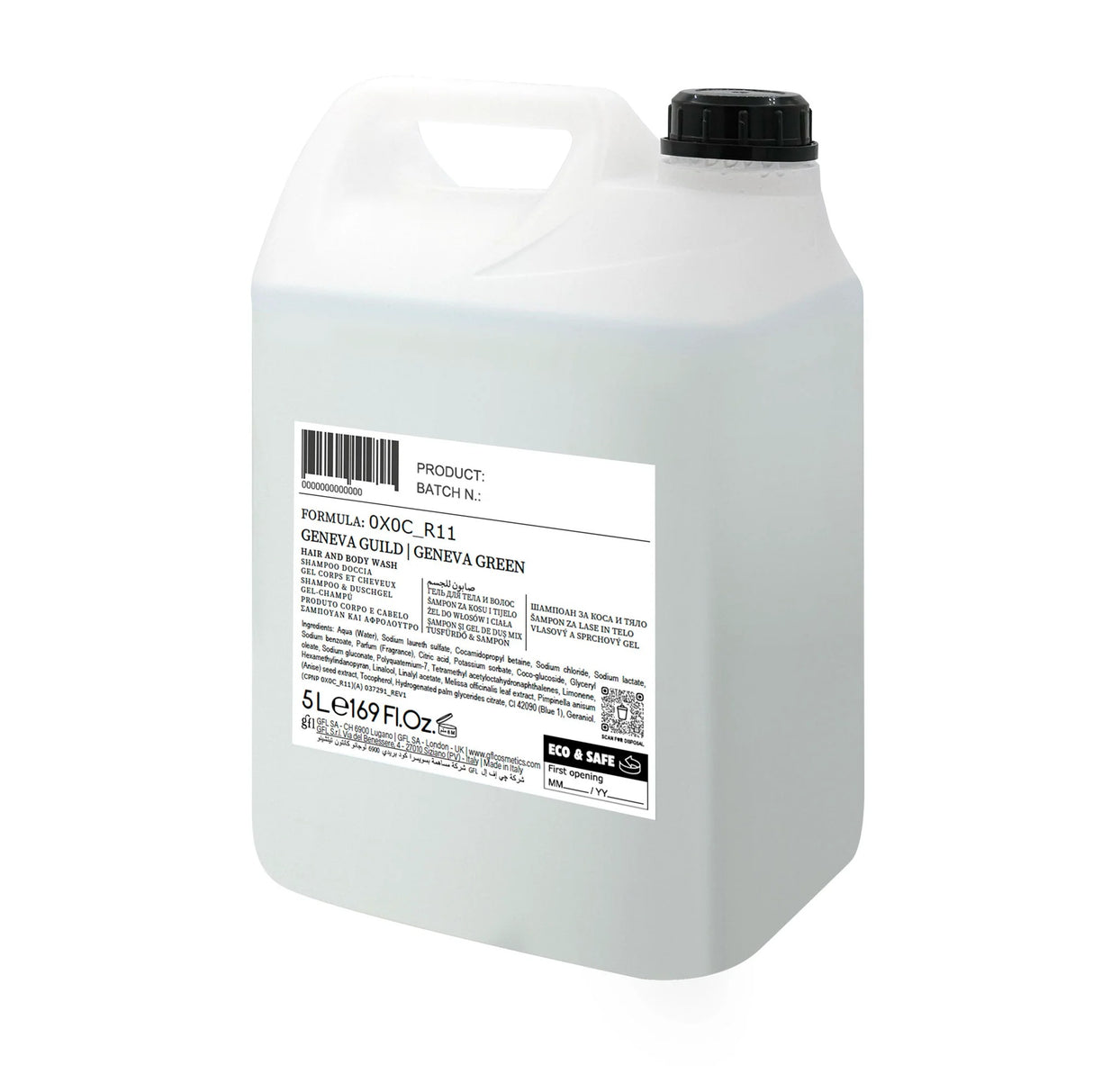 Șampon și gel de duș 2în1, cu Anason și Roiniță, Geneva Guild & Geneva Green, 5L