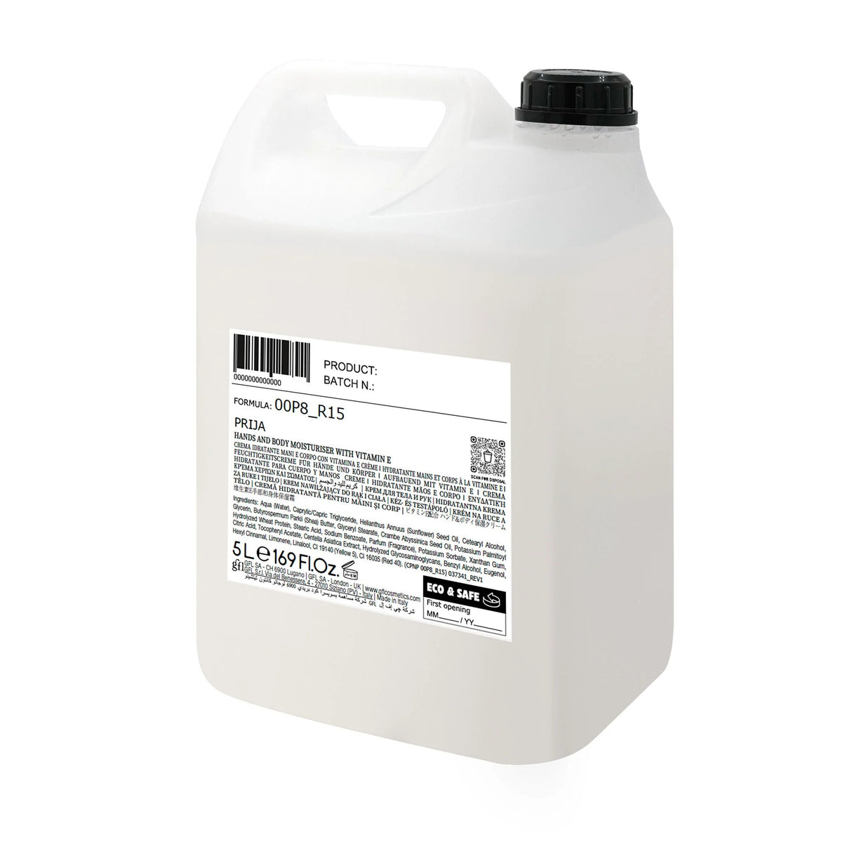 Cremă hidratantă de mâini și corp 2în1, cu vitamina E, Prija, 5L