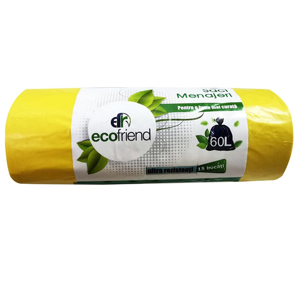 Saci menaj galbeni EcoFriend 60L, (15buc/rolă)