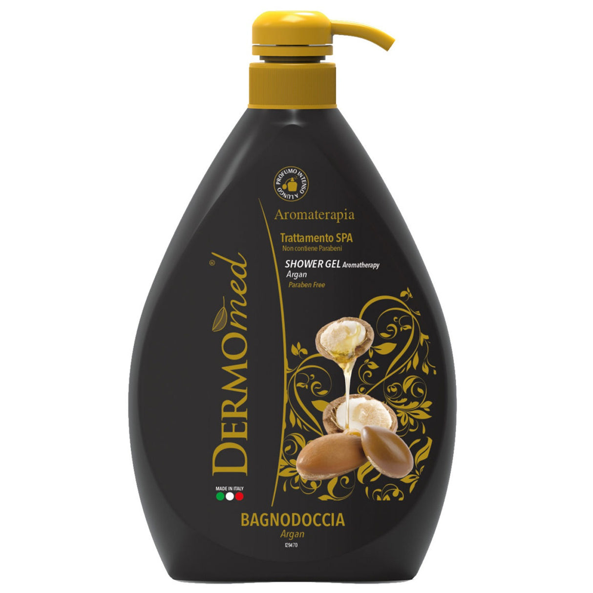 Gel de dus cu ulei de argan, cu pompita, Dermomed, 1 L