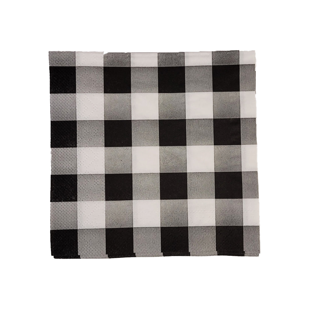 Servetele 25 x 25 cm model carouri negru si alb Mank, (250buc/set)