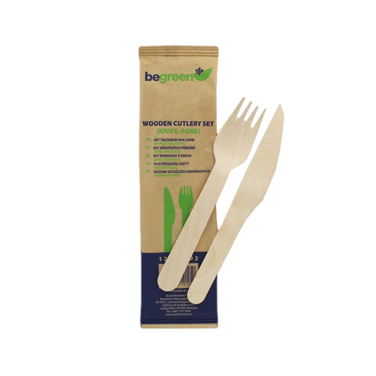 Cutit, furculita, din lemn, (100buc/set)