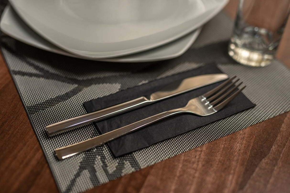 Servetele Mank Tissue, culoarea negru, 33x33 cm pliat, in 8, ecologice, biodegradabile, (100buc/set)