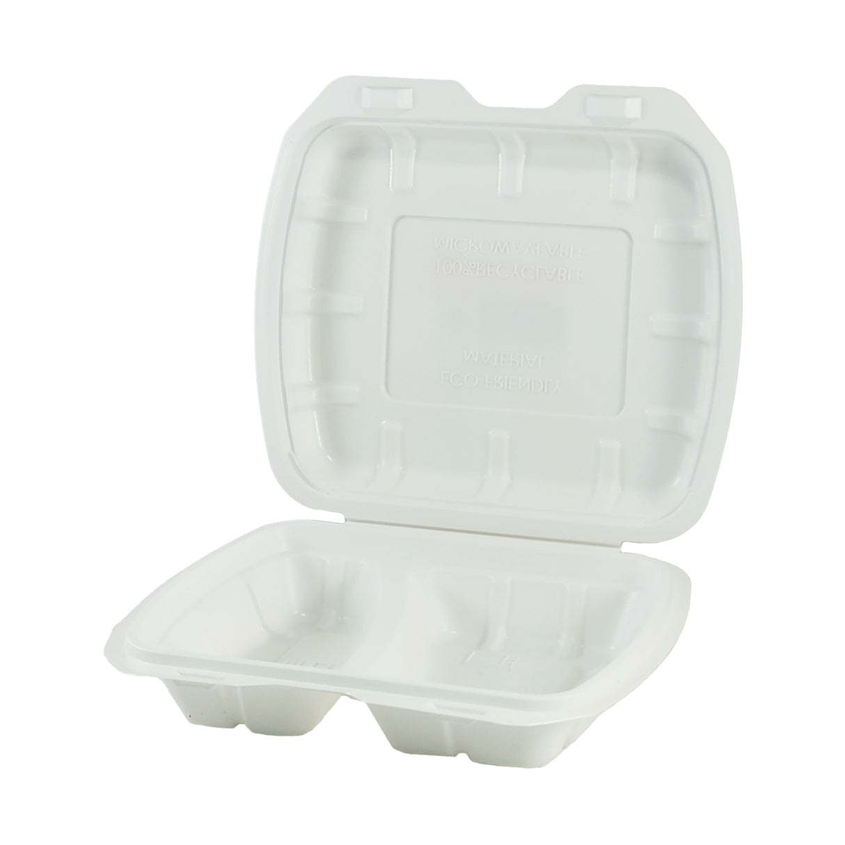 Caserolă pentru catering, cu capac atașat, polipropilenă, 2 compartimente, 22x19 cm, (100 buc/set)