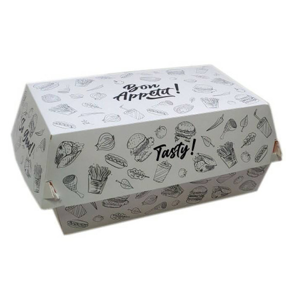 Cutie pentru catering, din carton, 16x13.5x6cm, model urban, 10kg/ set
