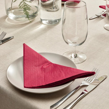 Servetele Mank Tissue,roz violet , 33x33 cm, pliat in 8, ecologice, biodegradabile, (100buc/set)