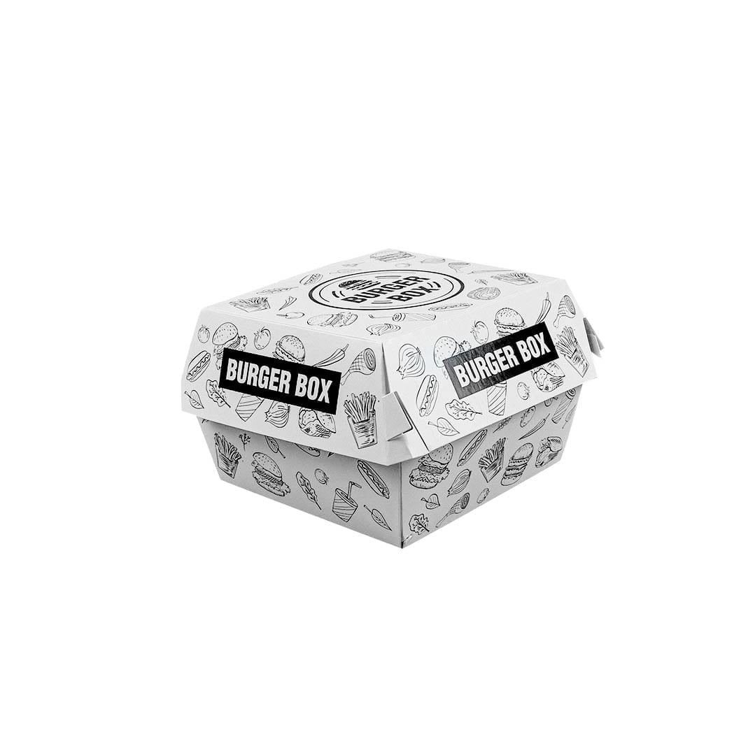 Burger Box, din carton, 11.5x11.5x9cm, M, model urban