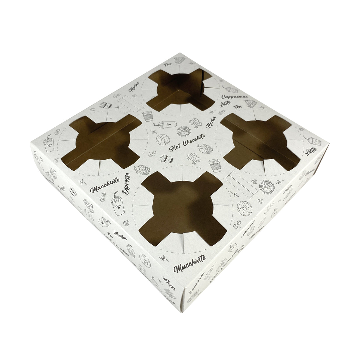 Suport pentru 4 pahare, din carton, cu imprimeu