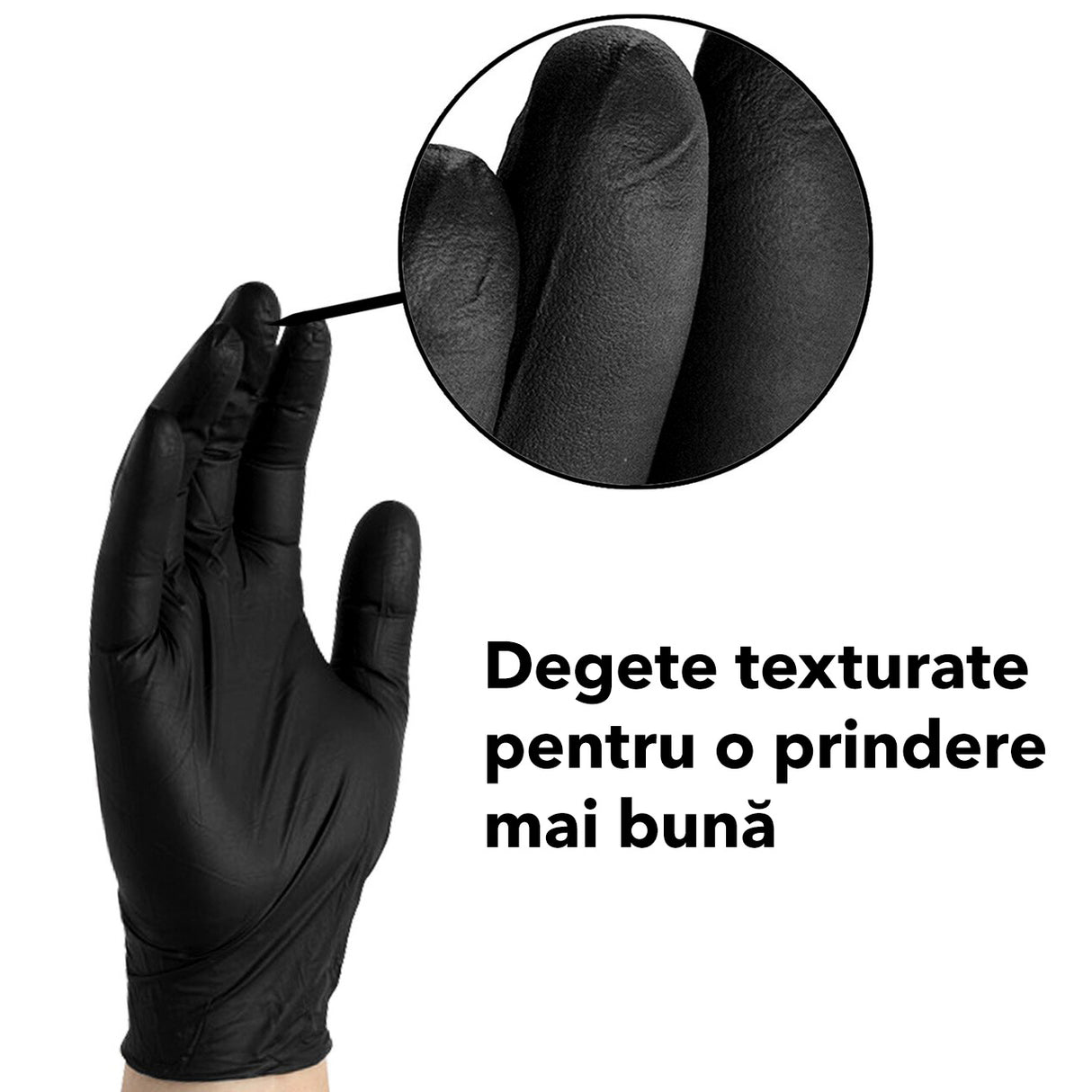 Manusi nitril negre rezistente fara pudra ,marime M ,Black SOFT DR. MAYER Cutie manusi de unica folosinta, (100buc/cut)