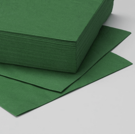 Servetele Mank Tissue, culoarea verde inchis, 33x33 cm, pliat in 8, ecologice, biodegradabile, (100buc/set)