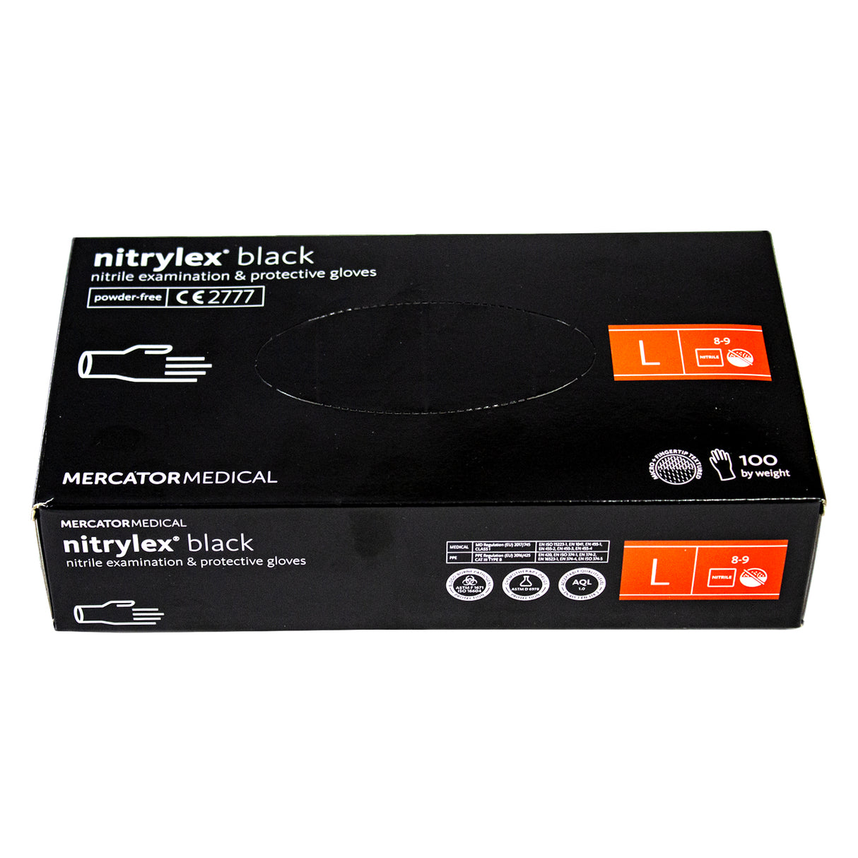 Manusi, Nitrylex, negre, marimea L, (100buc/set)