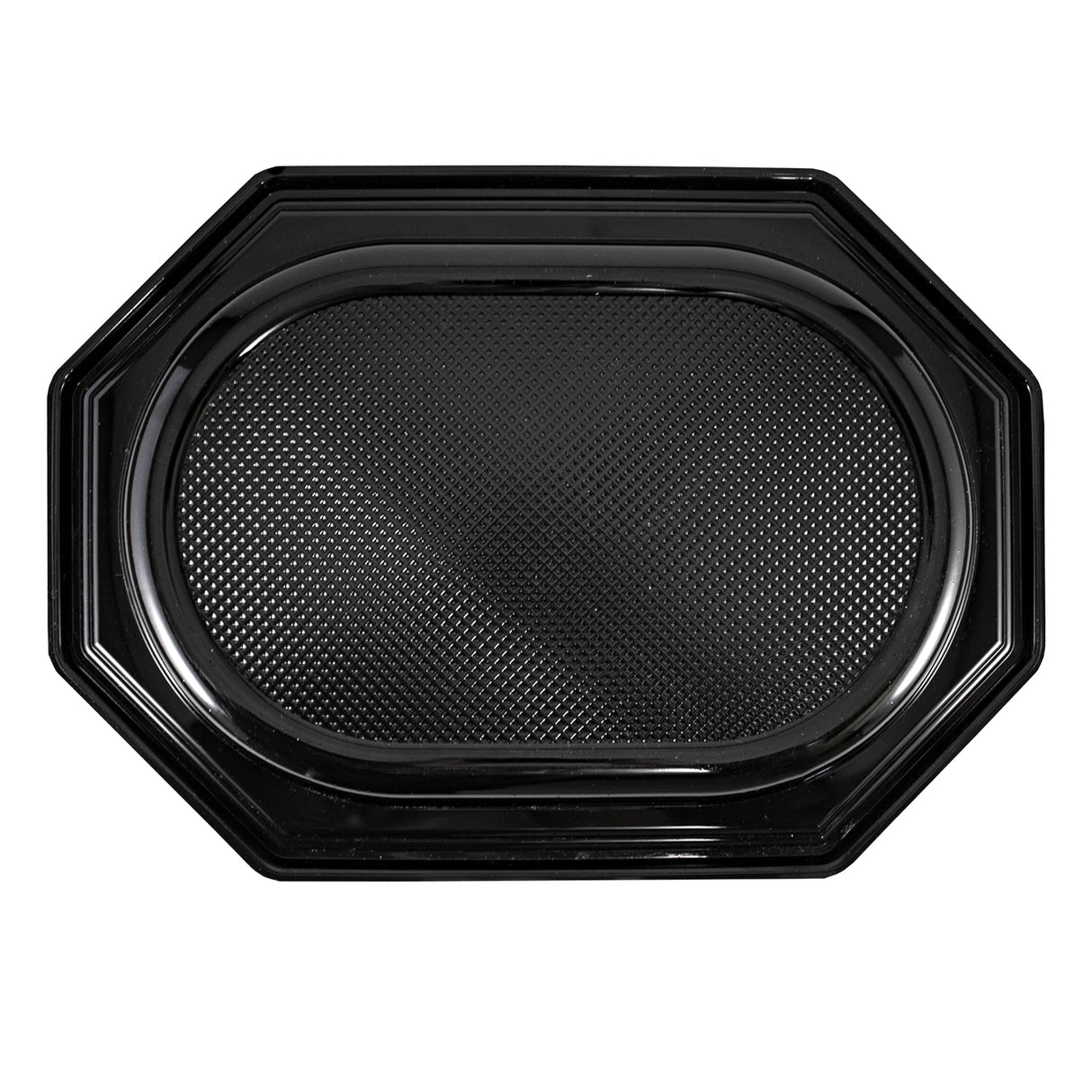 Platou pentru aperitiv, oval, negru, cu capac transparent, 34x25 cm, 10 bucăți/ set