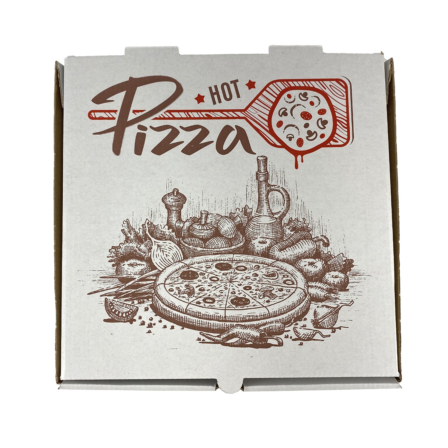 Cutie pentru pizza, alba 25x25 cm, (100 buc/set)