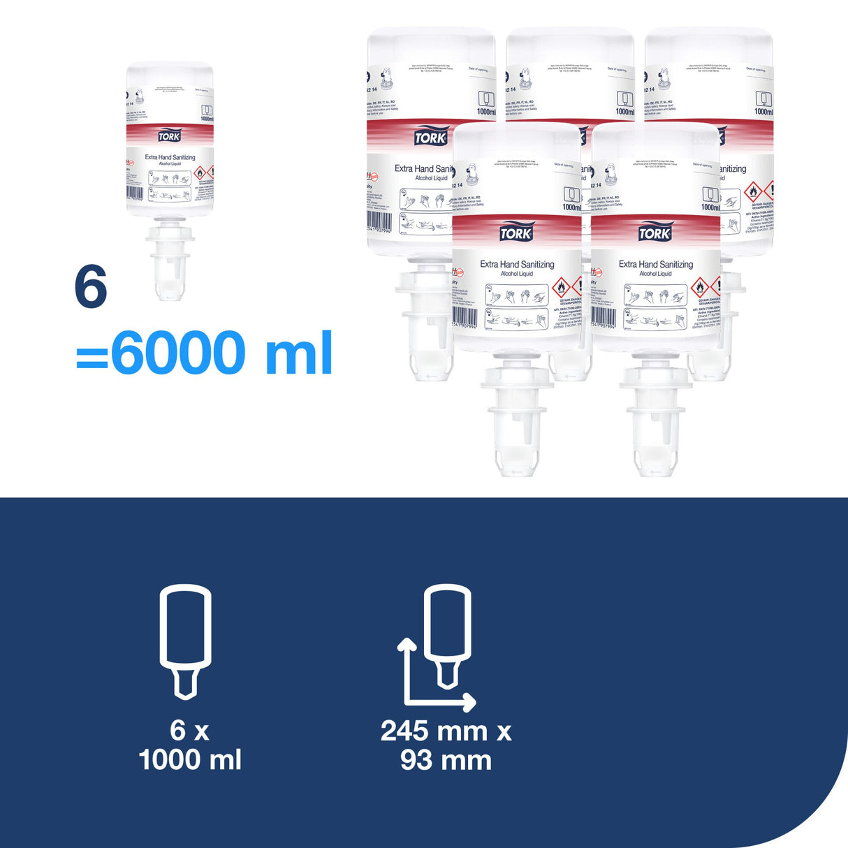 Dezinfectant lichid Tork Extra pentru mâini, pe bază de alcool