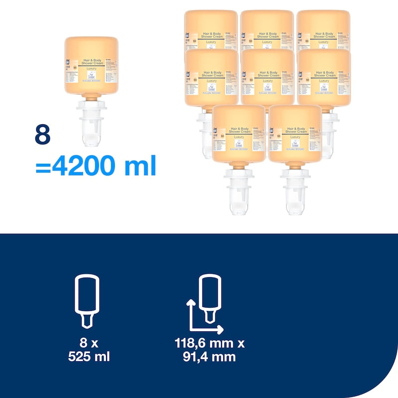 Tork Cremă de Duș Mini Pentru Spălare Păr & Corp - Luxury