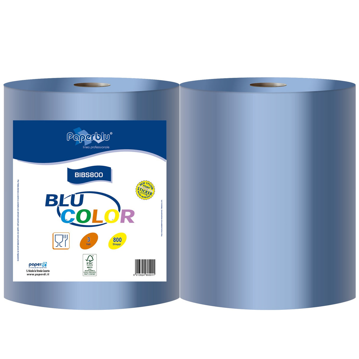 Rolă hârtie, 3 straturi, 192m,Paperdi Blu Color