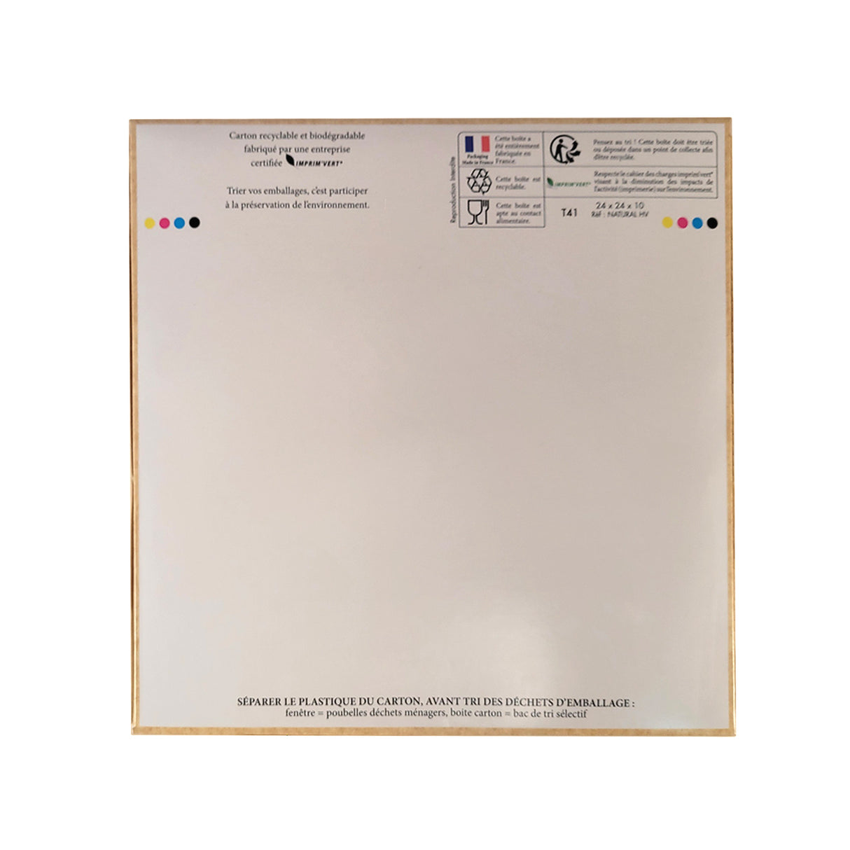 Cutie pentru prăjituri, Kraft Natural, cu fereastră, 24x24x10cm