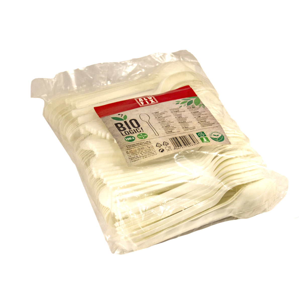 Lingura din plastic, alba 16,5 cm, (100buc/set)