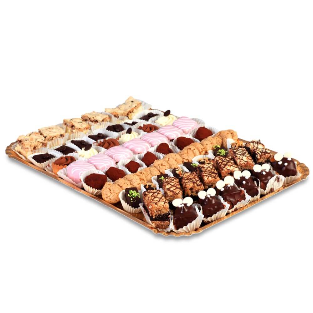 Tăviță pentru prăjituri, din carton, T12, auriu, 34.5x24.5cm, (100 buc/set)