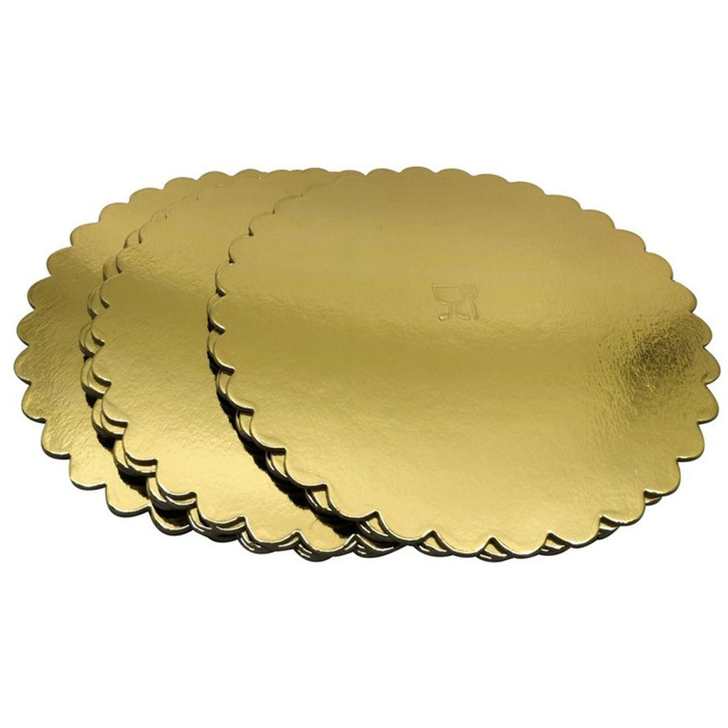 Disc pentru tort, festonat, auriu, ⌀28cm