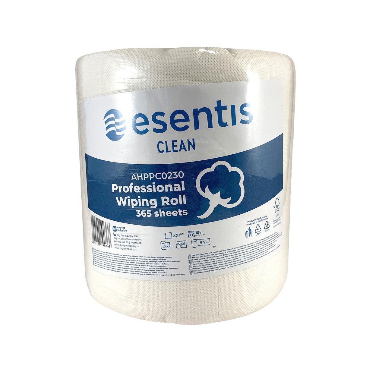 Rola prosop, alb, 2 straturi, 84 m, Esentis, 365 foi