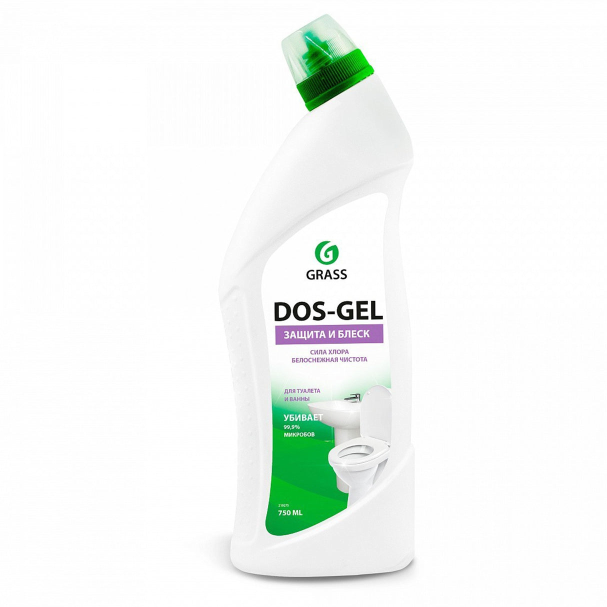 Detergent profesional 3 in 1, pentru igienizare, dezinfectie si cu efect de albire cu clor activ Dos gel Grass 750 ml