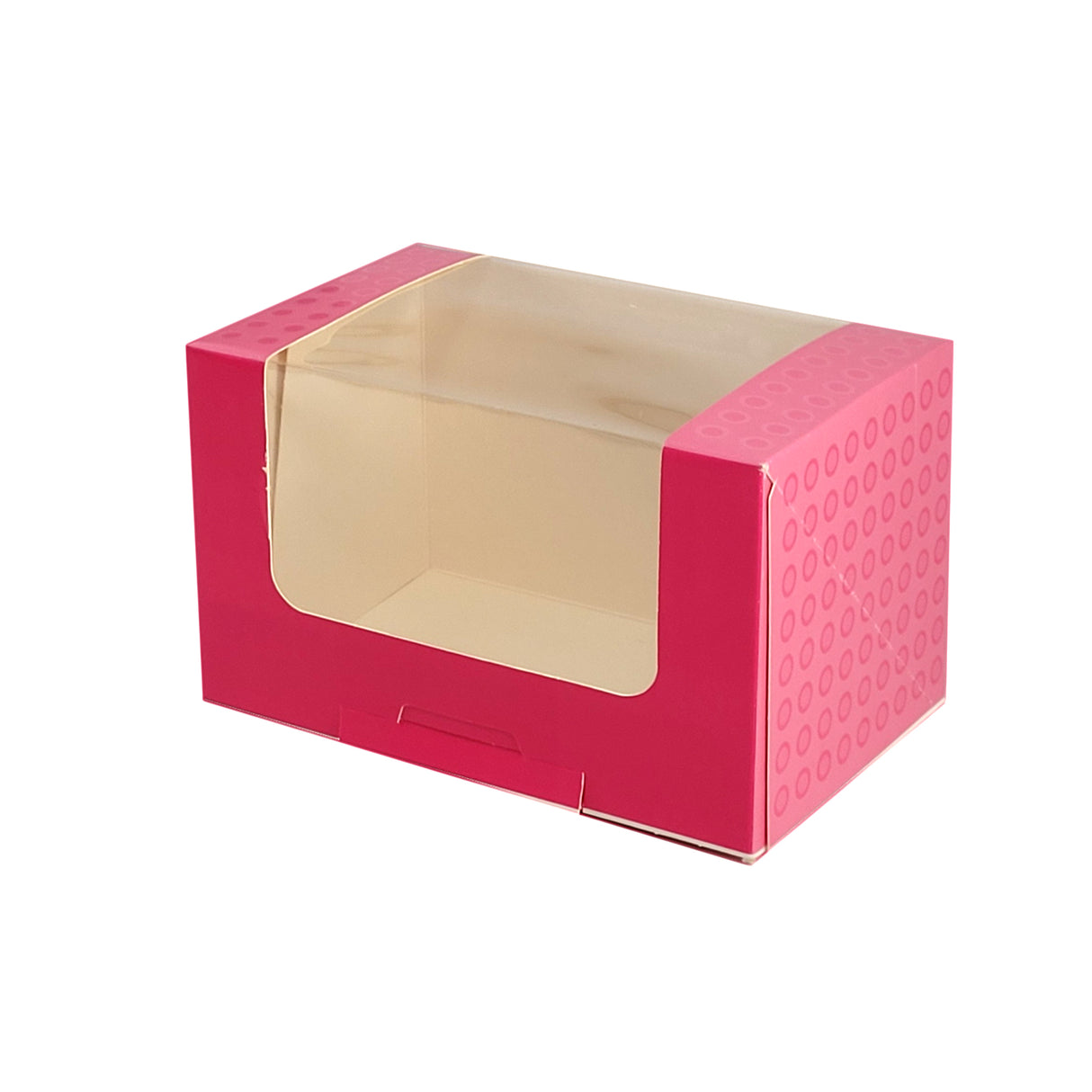 Cutie pentru prăjituri, HAUTE VISION, cu fereastră, roz, 16x11x10cm