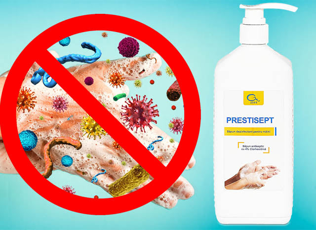 Sapun lichid dezinfectant PRESTISEPT 1L GM2000 antiseptic igienic si chirurgical pentru maini si tegumente