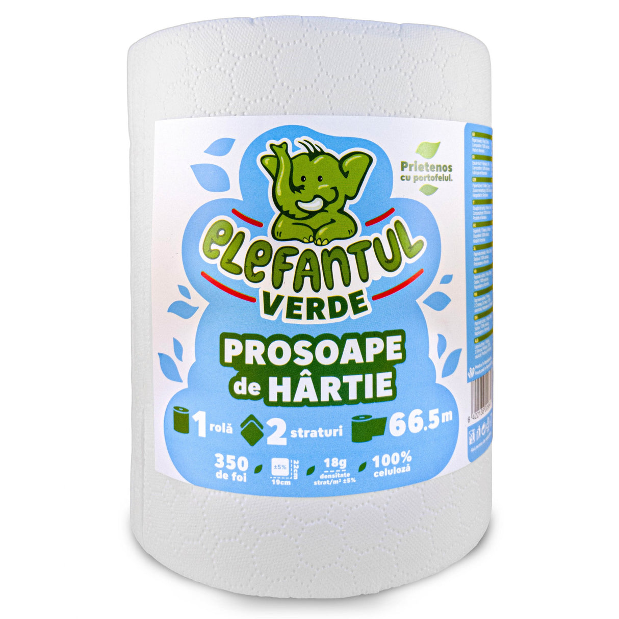 Rola prosop hartie profesionala 2 straturi, 66,5m, monorola din celuloza cu derulare centrala