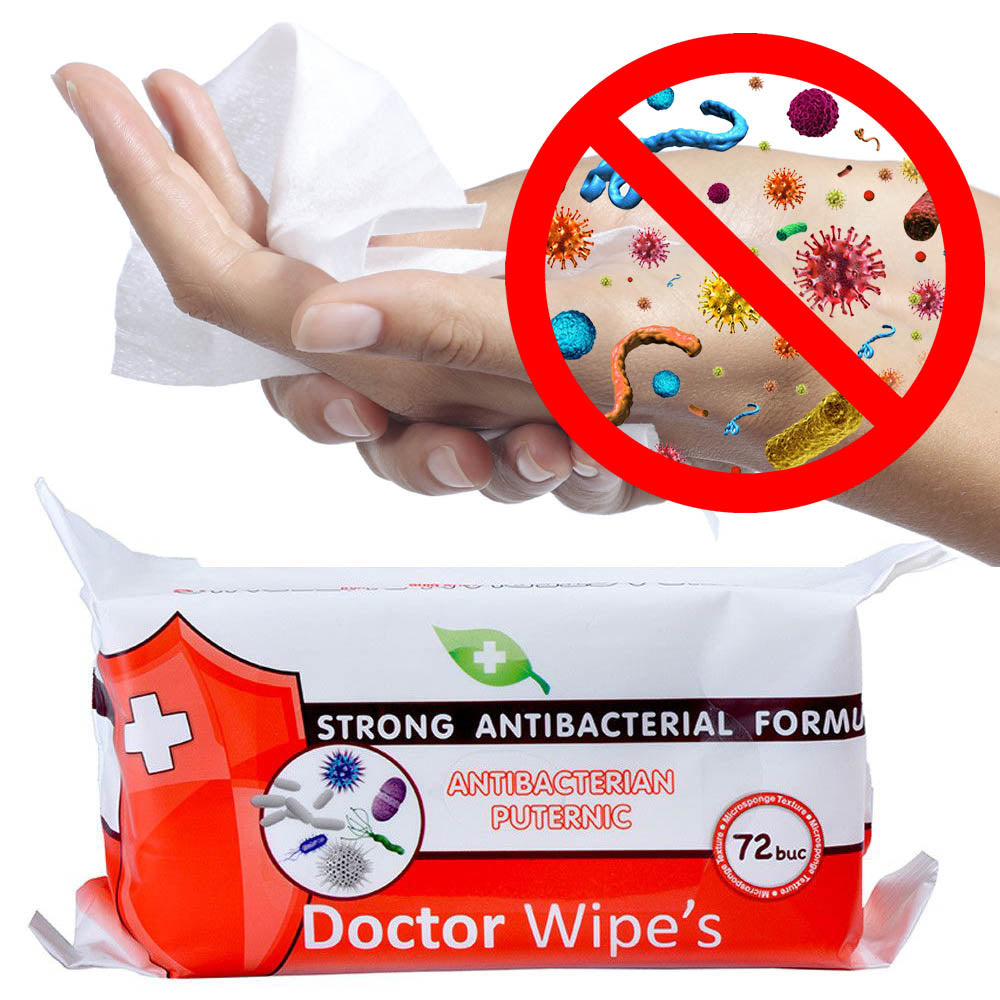 Servetele dezinfectante Dr Wipes antibacteriene cu aviz biocid
