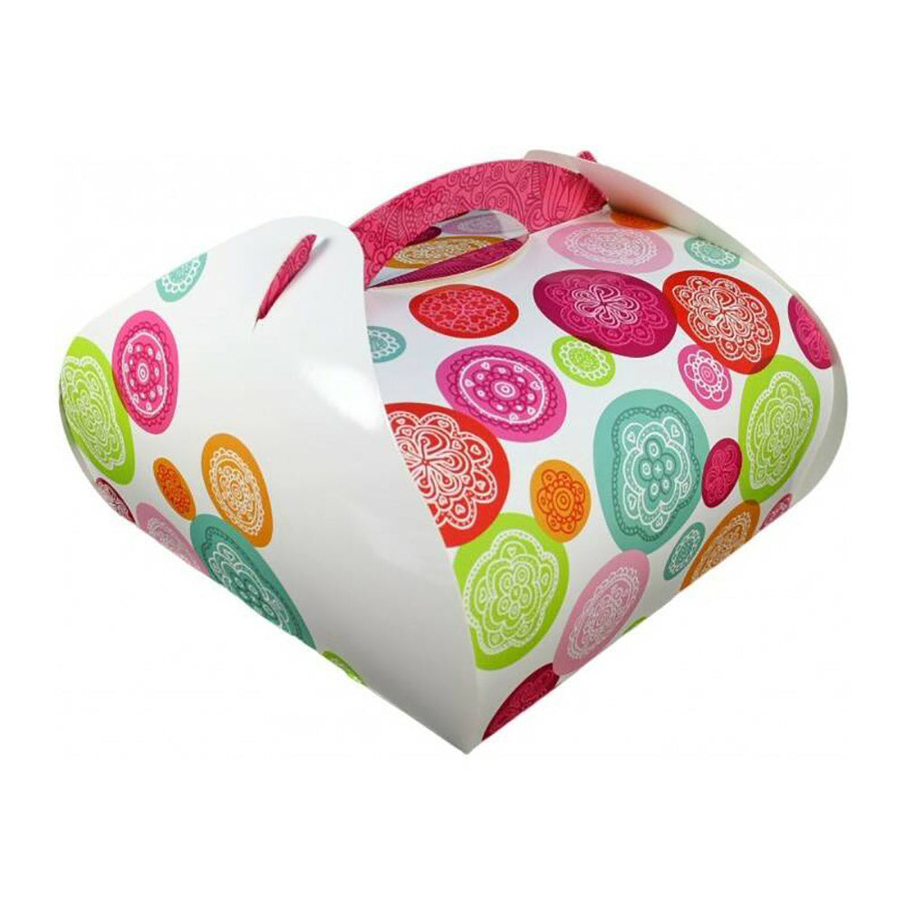 Cutie pentru tort, IRIS, cu mâner, multicolor 30x30x15cm