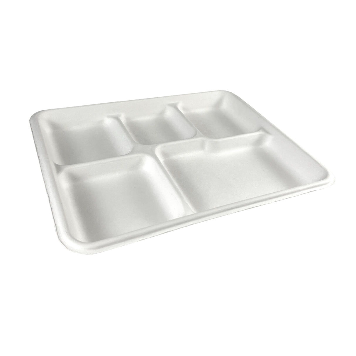 Tăviță bio, cu 5 compartimente, 24x19 cm, (50buc/set)