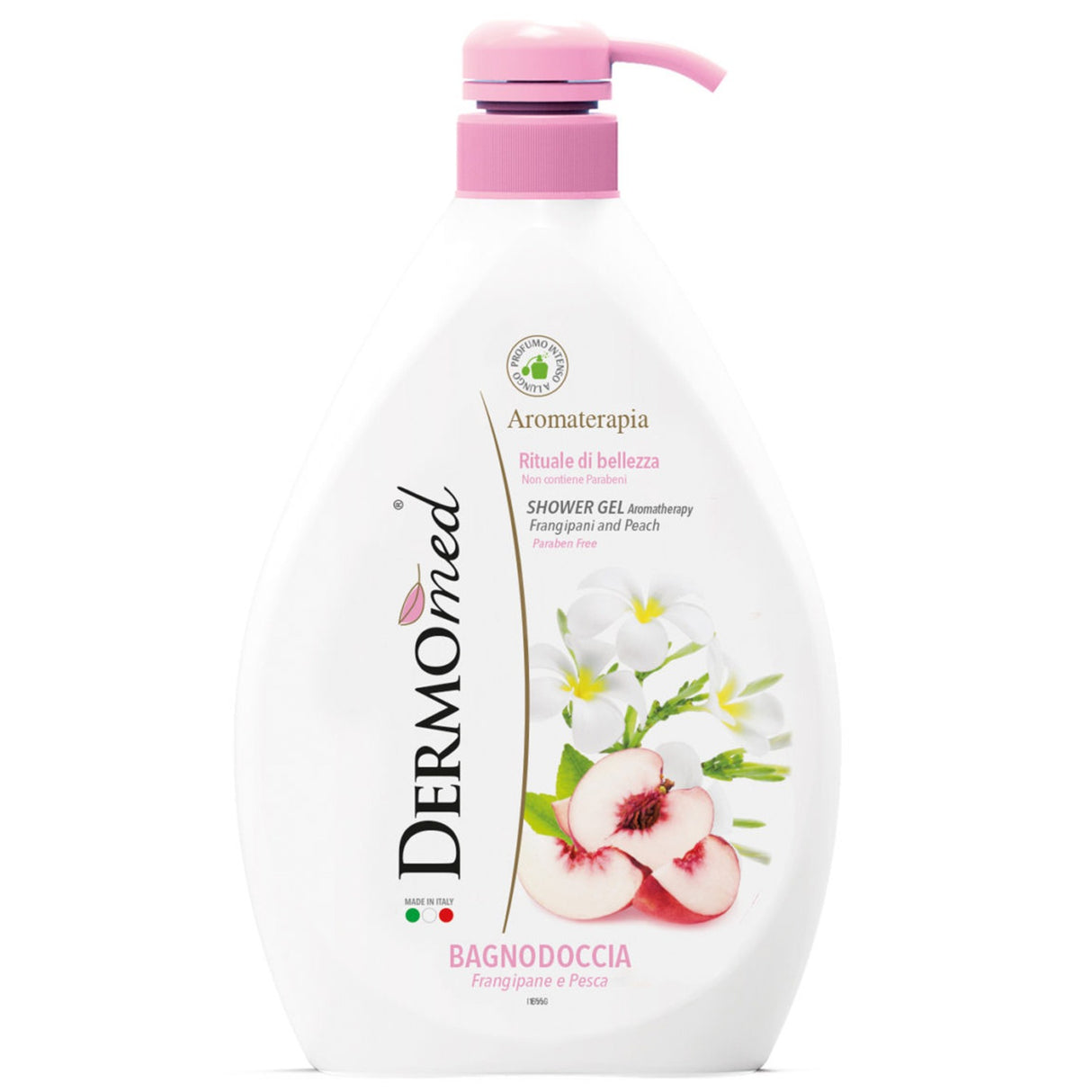 Gel de dus cu piersica, cu pompita, Dermomed, 1 L