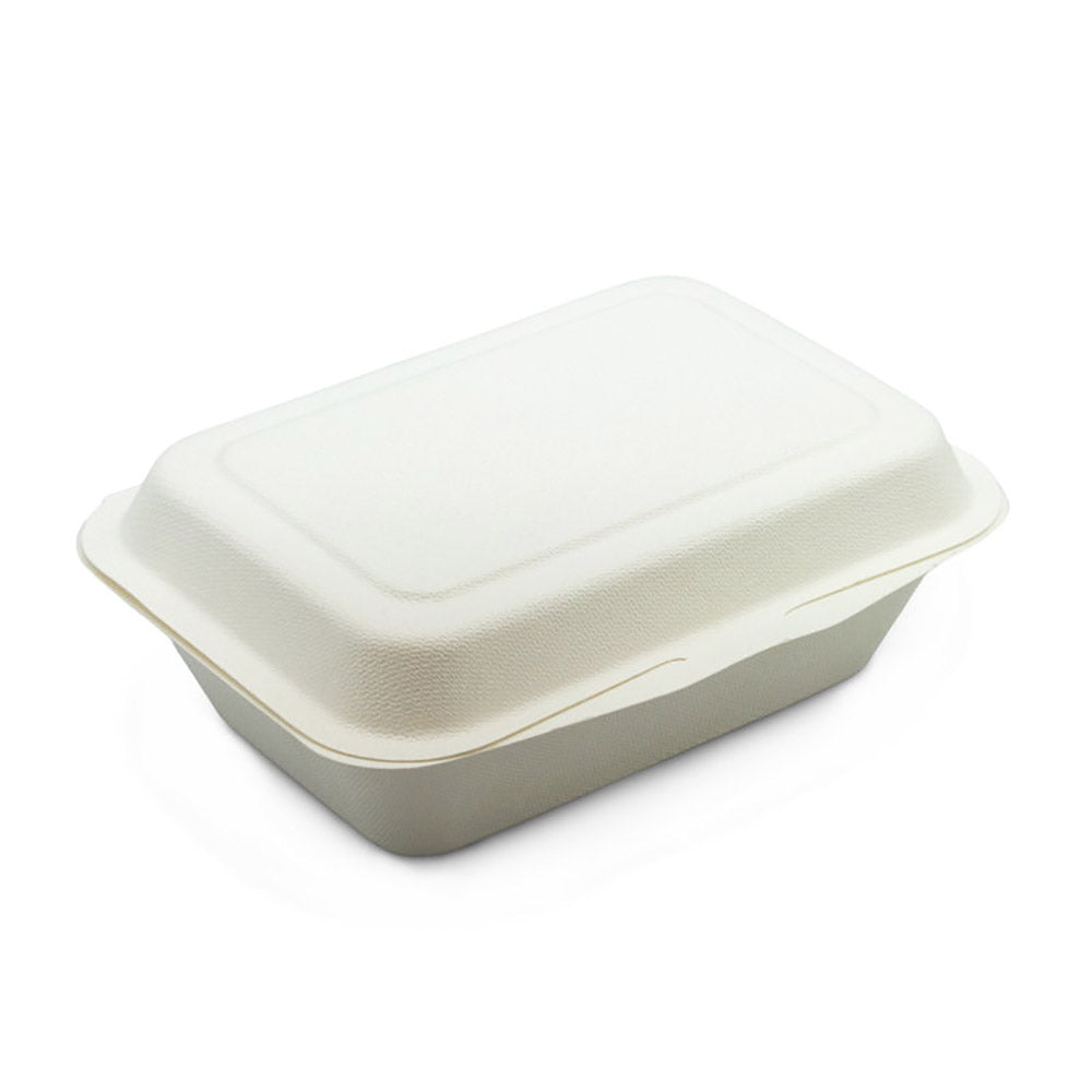 Caserolă pentru catering, capac atașat, biodegradabilă, 19x15x6 cm, (50buc/set)