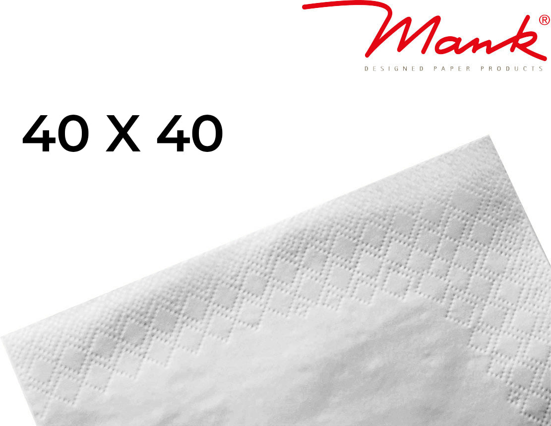 Servetele MANK alb/weiss, 40x40 cm, impaturite in 4 pliuri, (100buc/set)