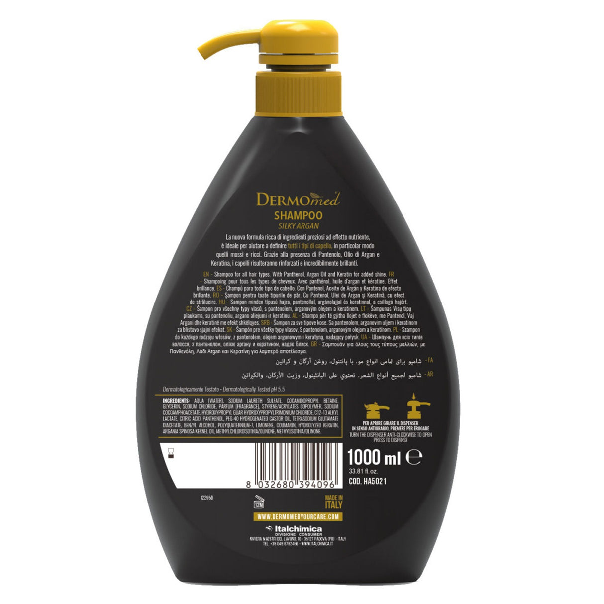 Sampon cu argan si keratina, Dermomed, 1 L