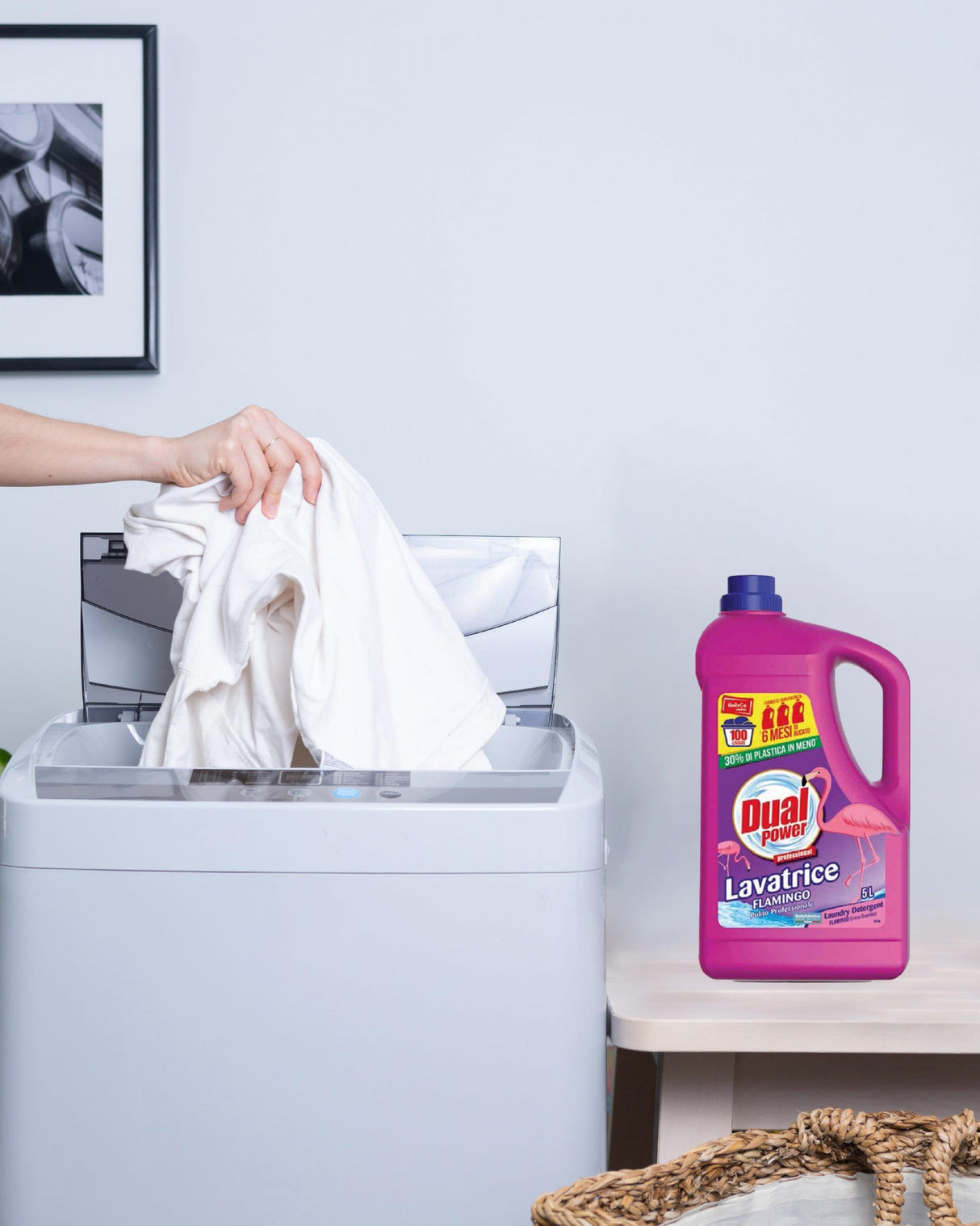 Detergent pentru rufe, Dual Power, flamingo, 5 L